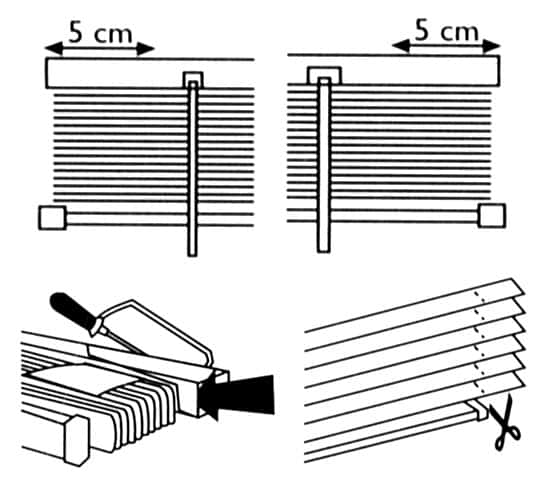 acortar el ancho de una veneciana aluminio